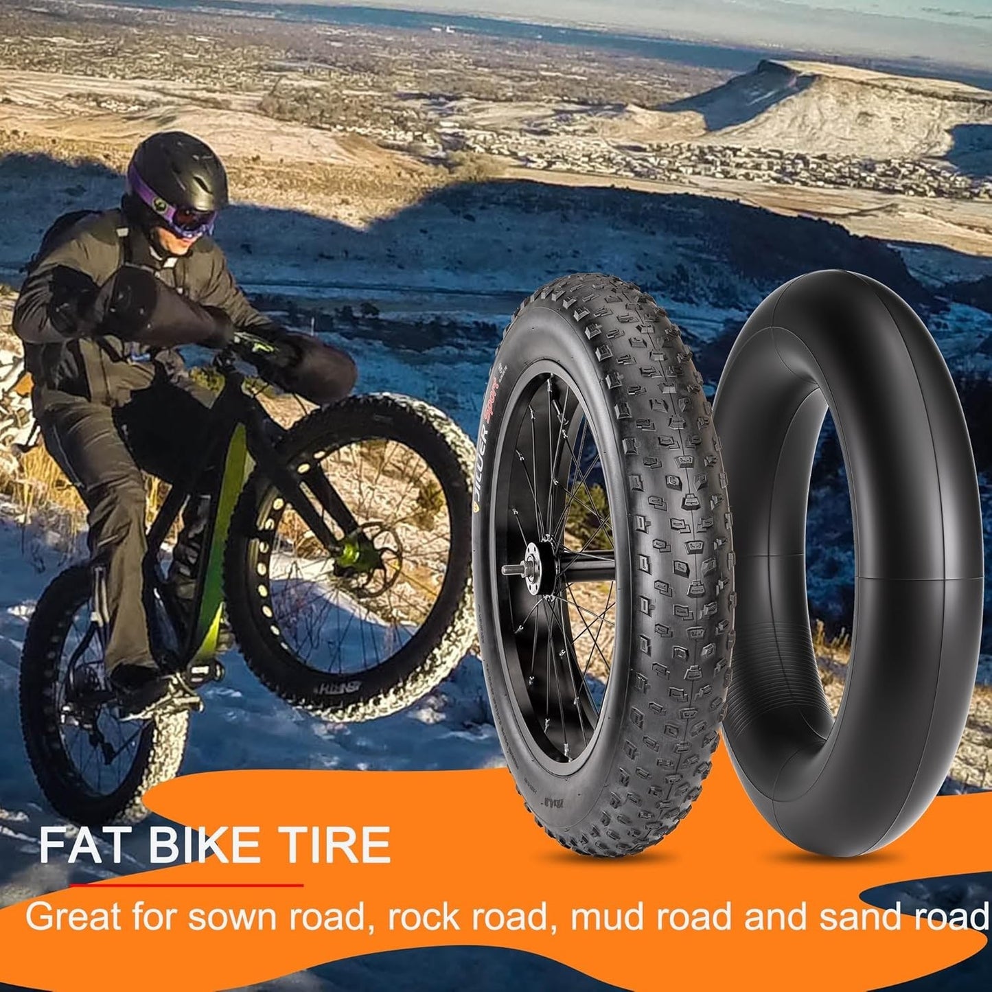 20X4.0/26X4.0 Inch Fat Bike Tires Replacement Ebike Tyre