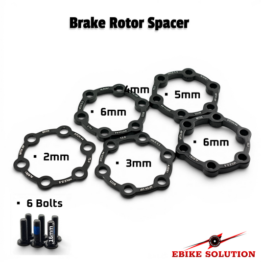 2/3/4/5/6mm Aluminum Alloy Disc Brake Spacer for Mountain Bike Hub 6 Hole Black