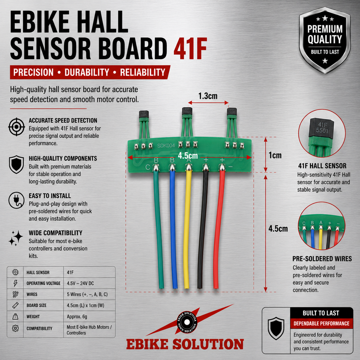EBike Scooter Hall Board PCB 41F Sensor Brushless MTX Hub Motor ebike solution