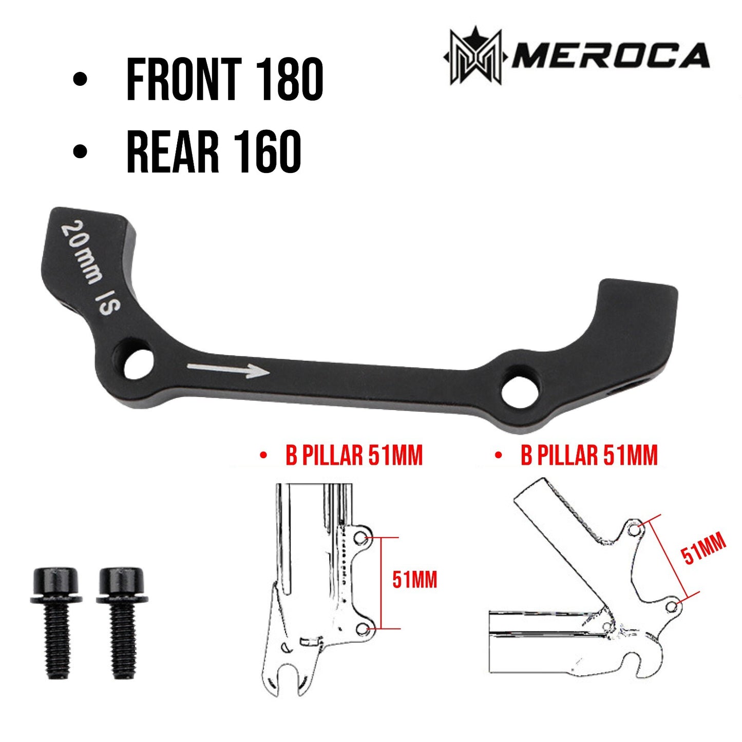 MTB Rotor Brake Caliper Mount Adapter Front Rear PM IS 160mm 180mm 203mm A/B