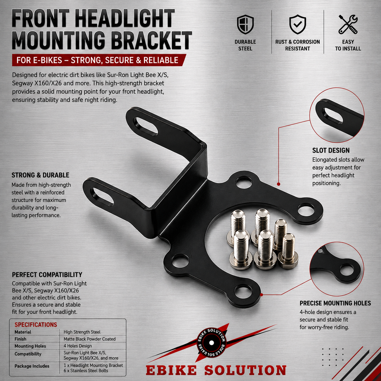 SURRON HEADLIGHT LIGHT BRACKET MOUNT  SUR RON LIGHT BEE X ebke solution