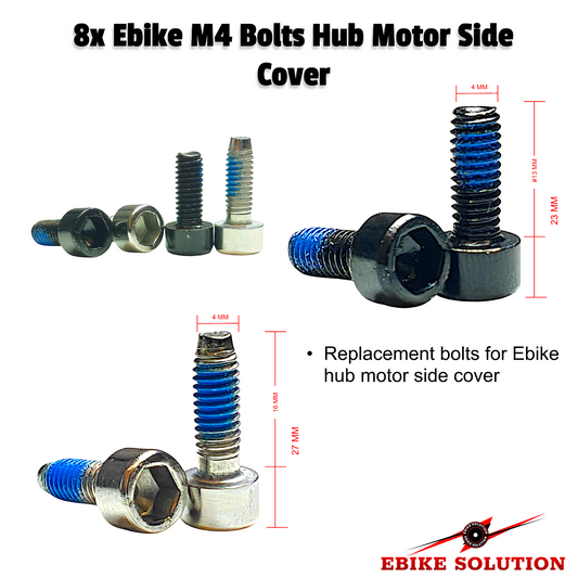 8x Ebike M4 Bolts Hub Motor Side Cover 1000w 2000w 3000w