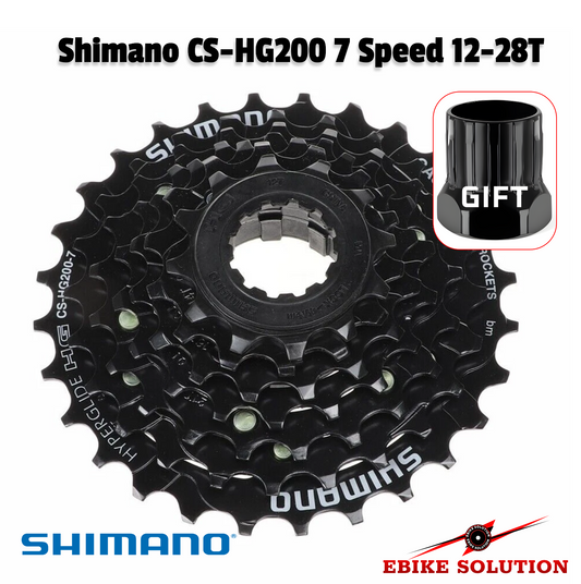 Shimano CS-HG200 7 Speed 12-28T MTB Bike Bicycle Cassette Looking ring
