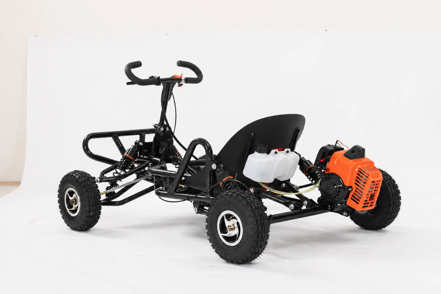 90cc Petrol Off-Road Go Kart Buggy 4-Wheel Pull Start Suspension Black Frame 4in ebike solution