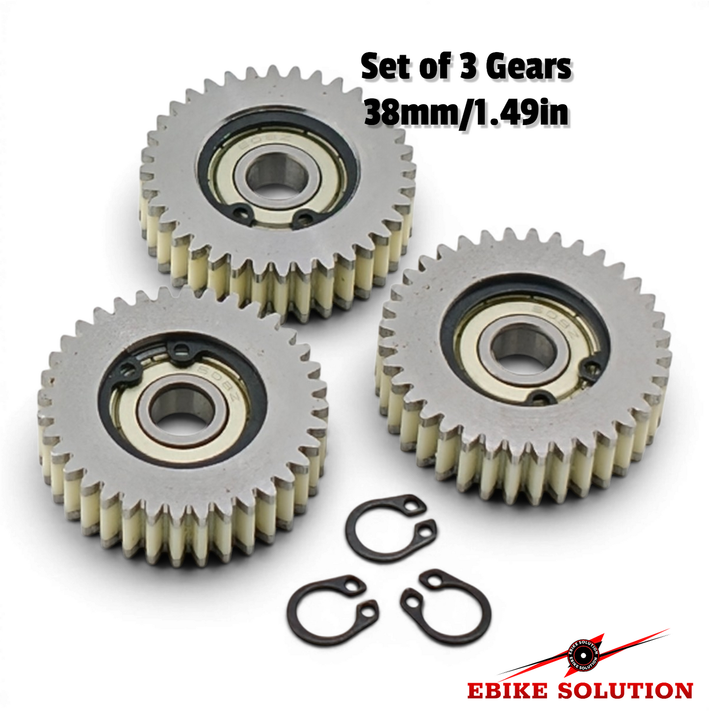 38mm 36T 500w/750W Metal Gear Set for Ebike Hub Motor Gears (Pack of 3)