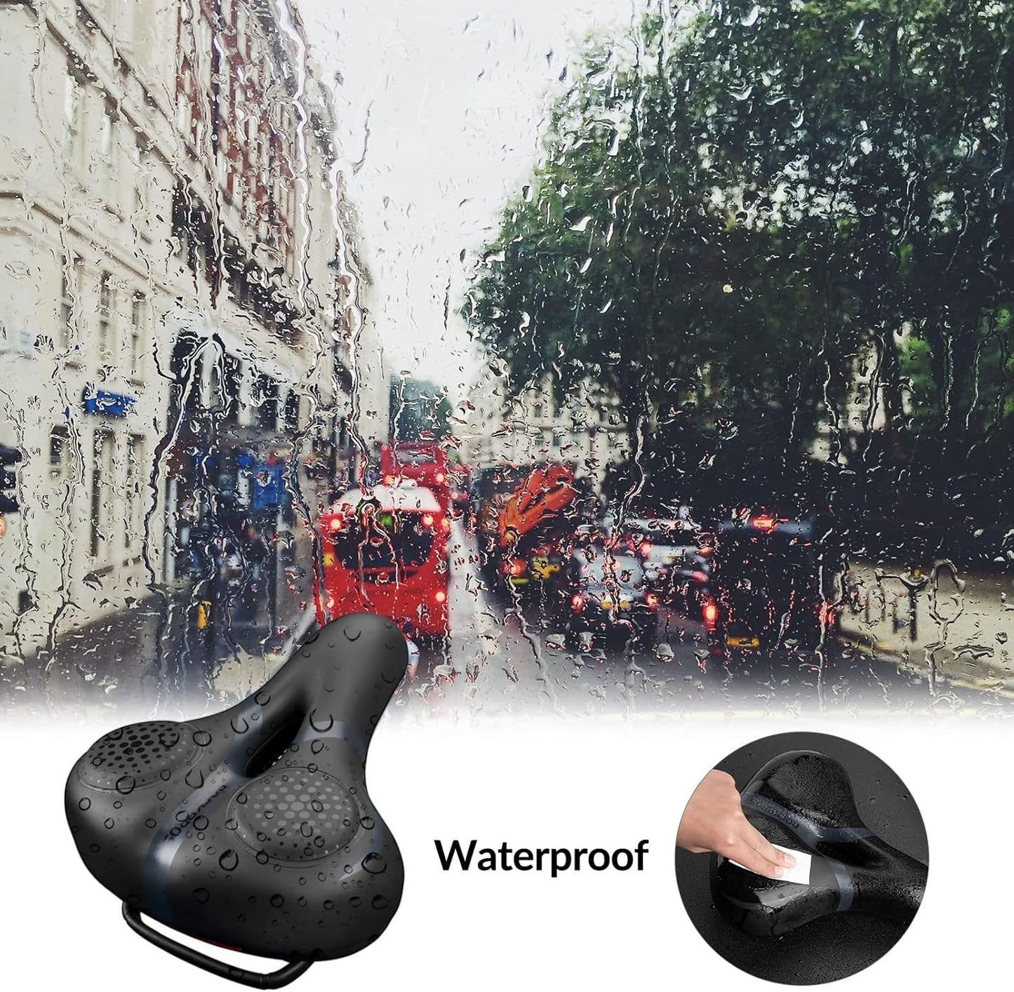 Bike Saddle Comfortable Soft Reflective Shockproof Bicycle Saddle
