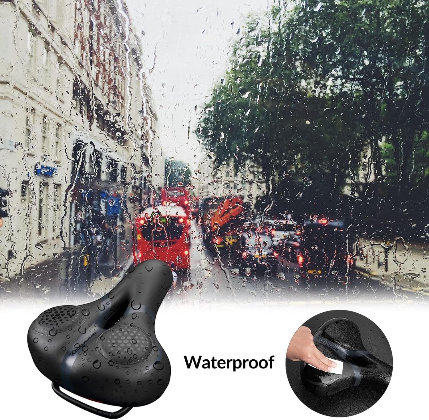 Bike Saddle Comfortable Soft Reflective Shockproof Bicycle Saddle
