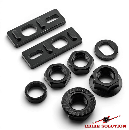 M18 EBIKE Nut Set Hub Motor Axle Lock Washer Spacer Nut Black