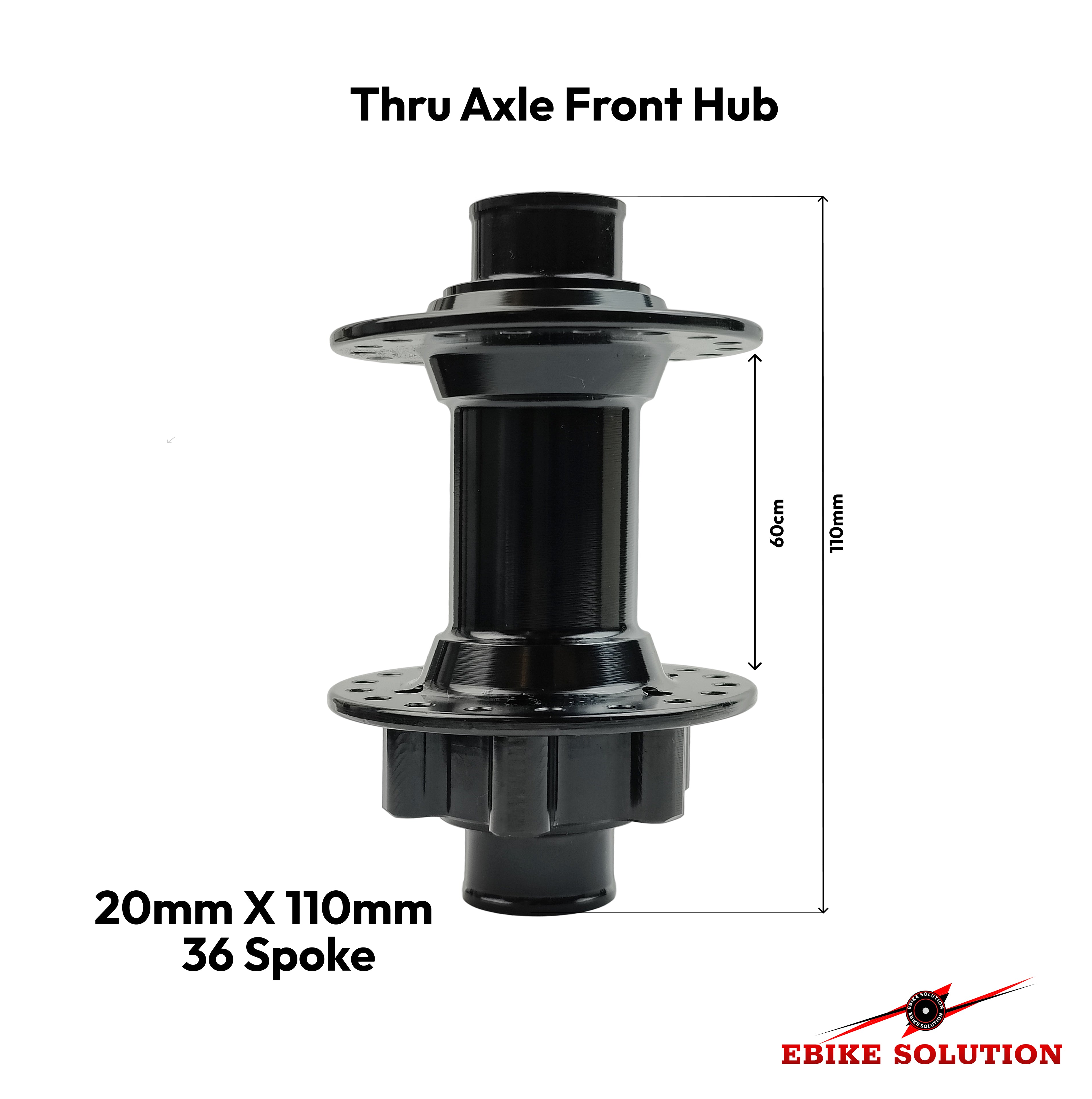 Thru axle outlet front hub