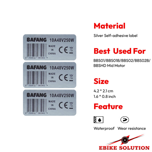 3x Ebike Sticker For BAFANG 48V 10A Ebike Label uk stock ebikesolution