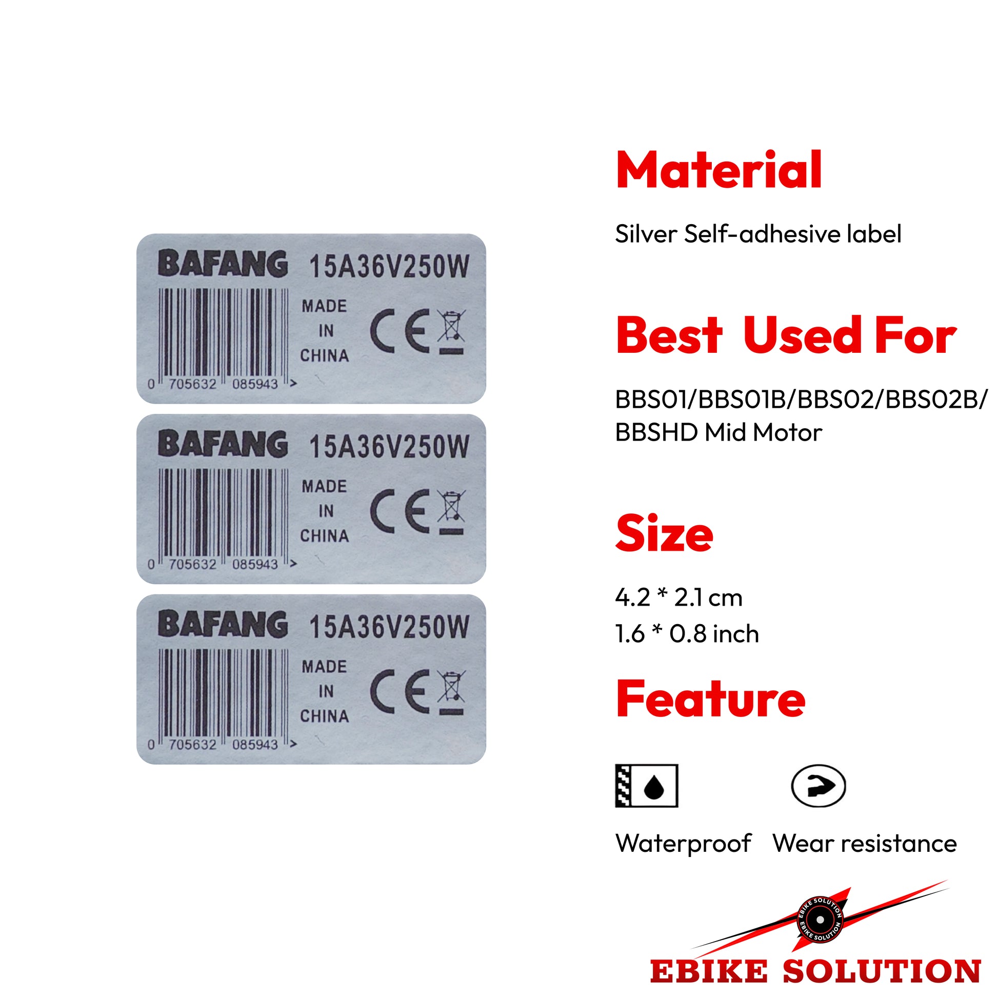 3x Ebike Sticker For BAFANG 36V 10A Ebike Label uk stock ebikesolution