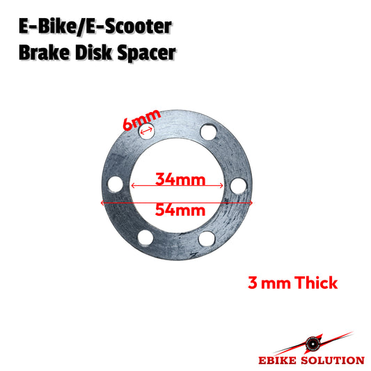 3mm E-Bike Electric Scooter Brake Pads Spacer Six Holes Disc Washer Wheel MTB UK