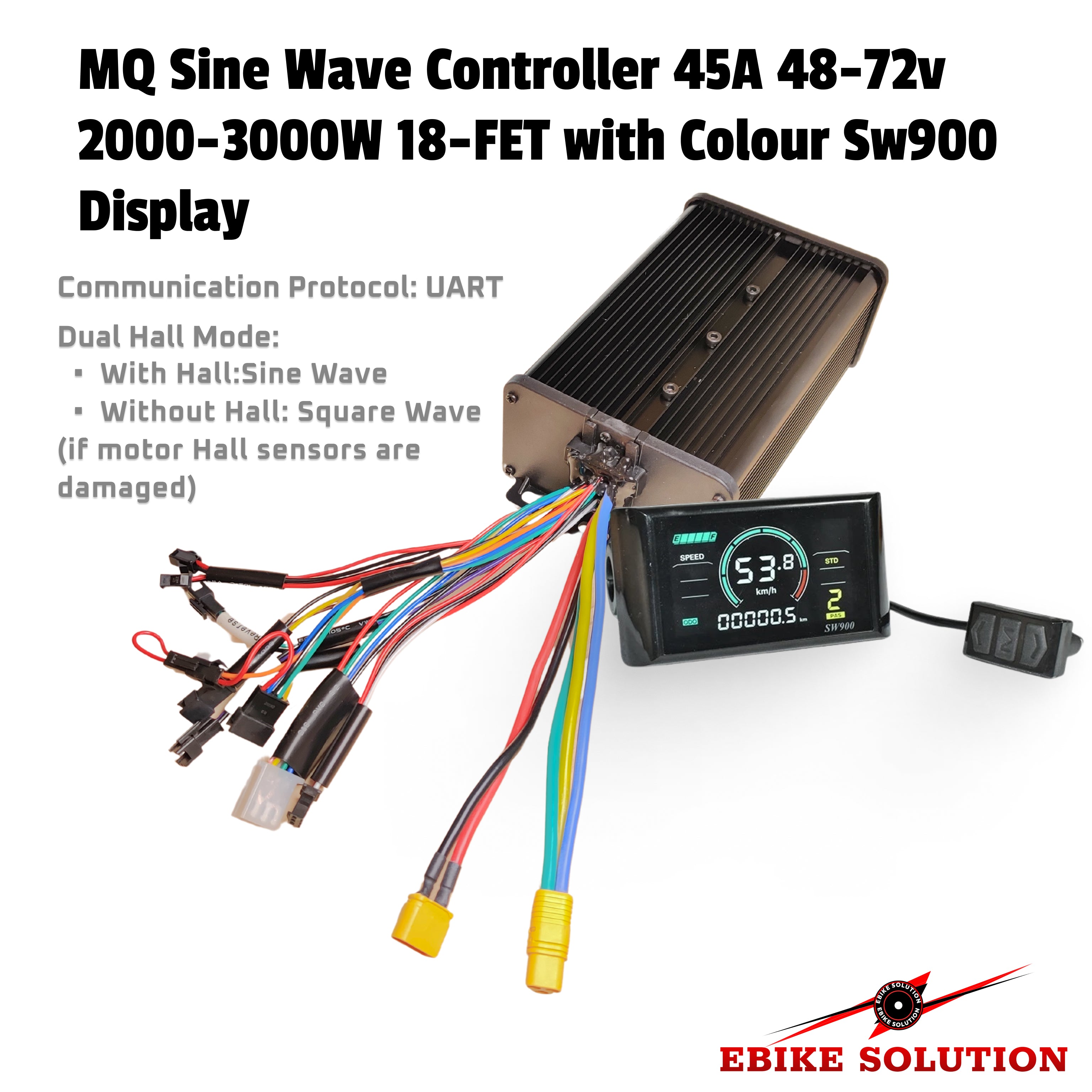 Simplex Mq Controller 48v-72v 45a MQ Ebike Controller Bundle Color SW900 LCD 2500w-3000w Con ...
