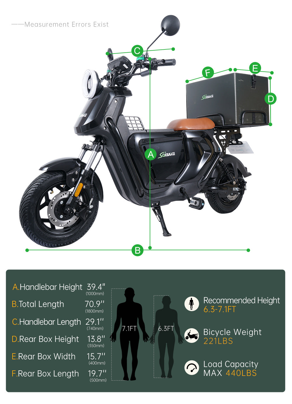 Ebike 48V 800W 50Ah/100Ah 50Km/h Battery Cargo Delivery Electric Bike for Food Delivery