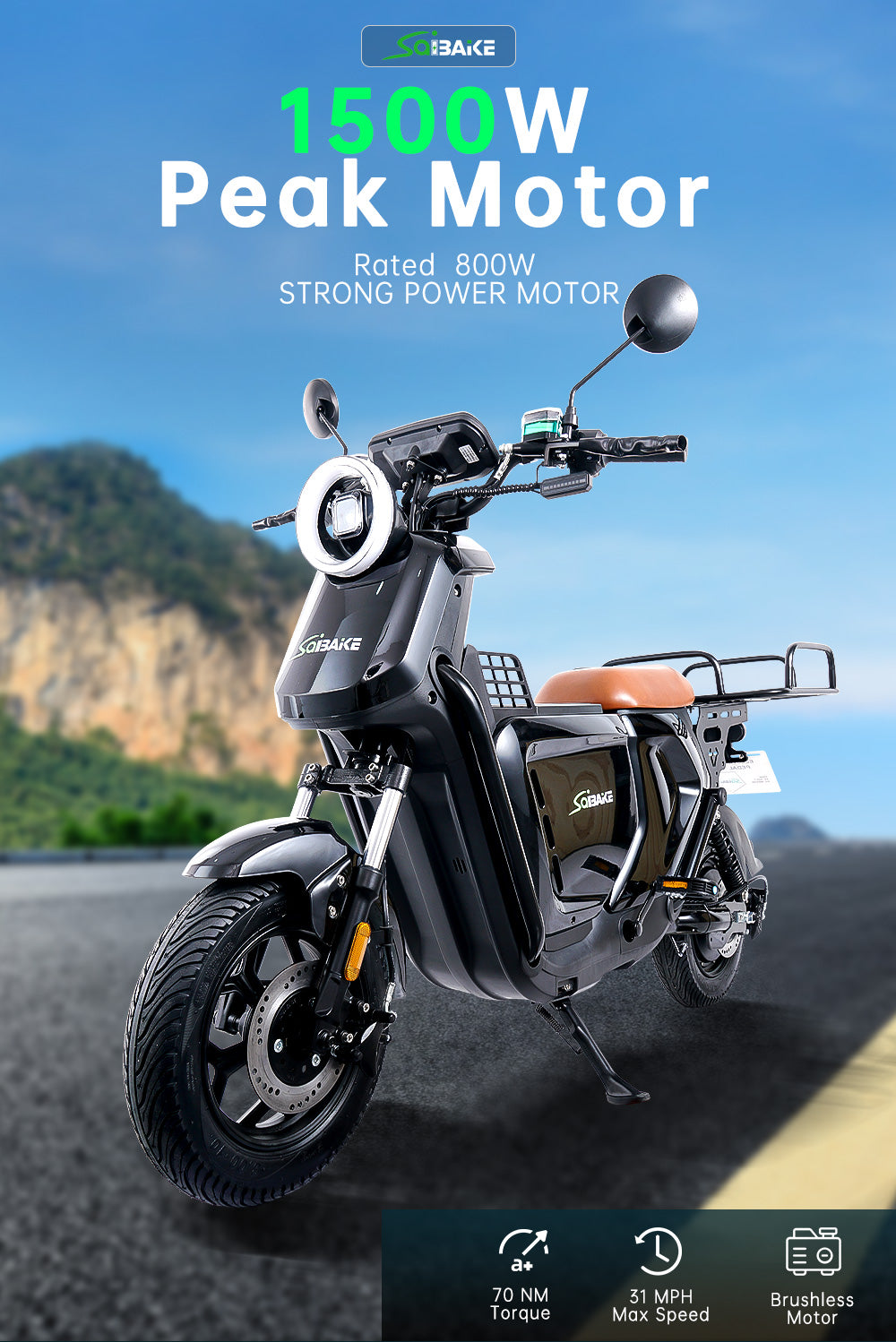 Ebike 48V 800W 50Ah/100Ah 50Km/h Battery Cargo Delivery Electric Bike for Food Delivery