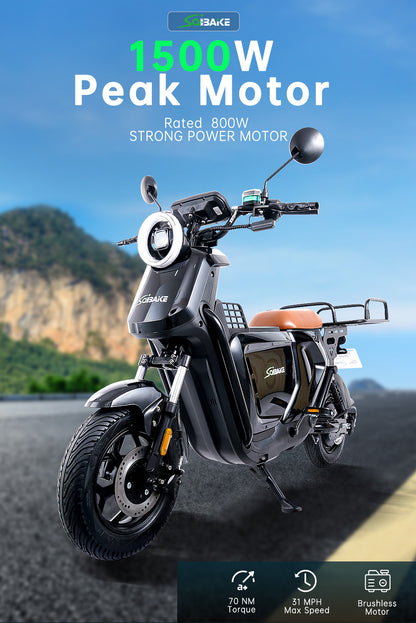 Ebike 48V 800W 50Ah/100Ah 50Km/h Battery Cargo Delivery Electric Bike for Food Delivery