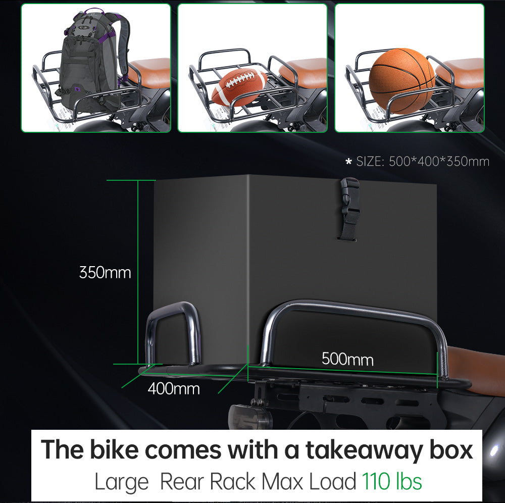 Ebike 48V 800W 50Ah/100Ah 50Km/h Battery Cargo Delivery Electric Bike for Food Delivery