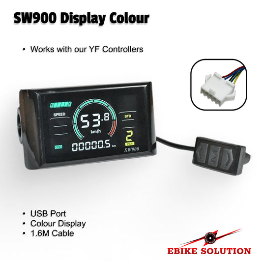 Ebike Colour SW900 LCD Display Control Electric Bicycle Speed Meter 36-72V