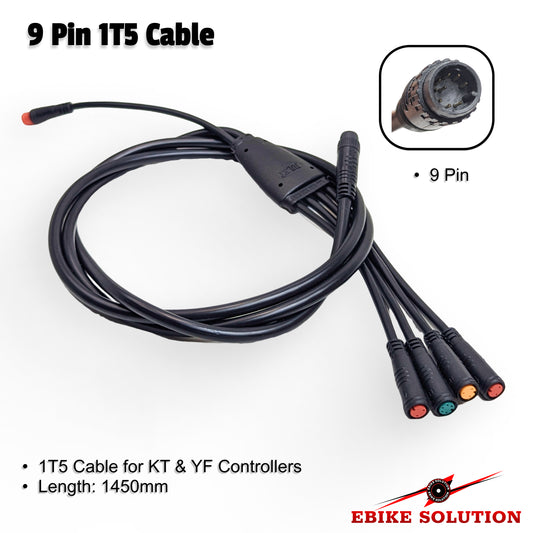 E-Bike 9 Pin 1T5 Control Extension Cable Julet Display Connector Waterproof Line