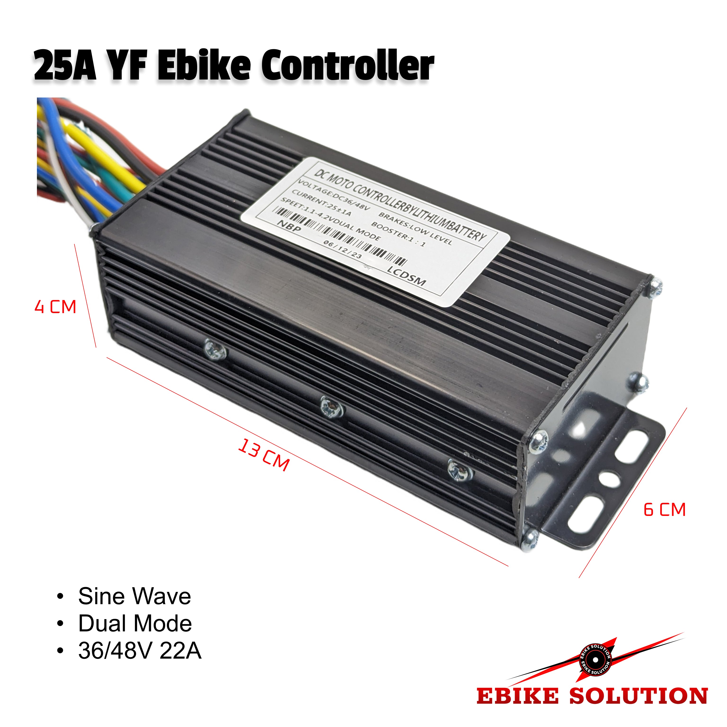 Ebike Brushless Motor Controller DC 36V/48V 25A YF Sine Wave – Ebike ...