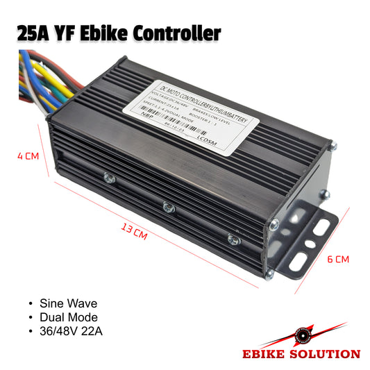 Ebike Brushless Motor Controller YF 36V/48V 25A Sine Wave