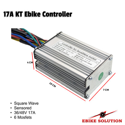 Ebike Brushless Motor Controller 36/48V 6-FET 17A KT Square Wave