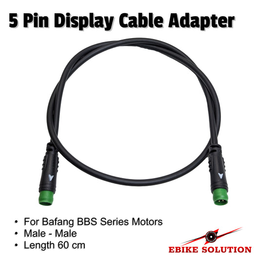 Electric Bicycle Ebike 5 Pin Male to Male Display Extension Cable Connector