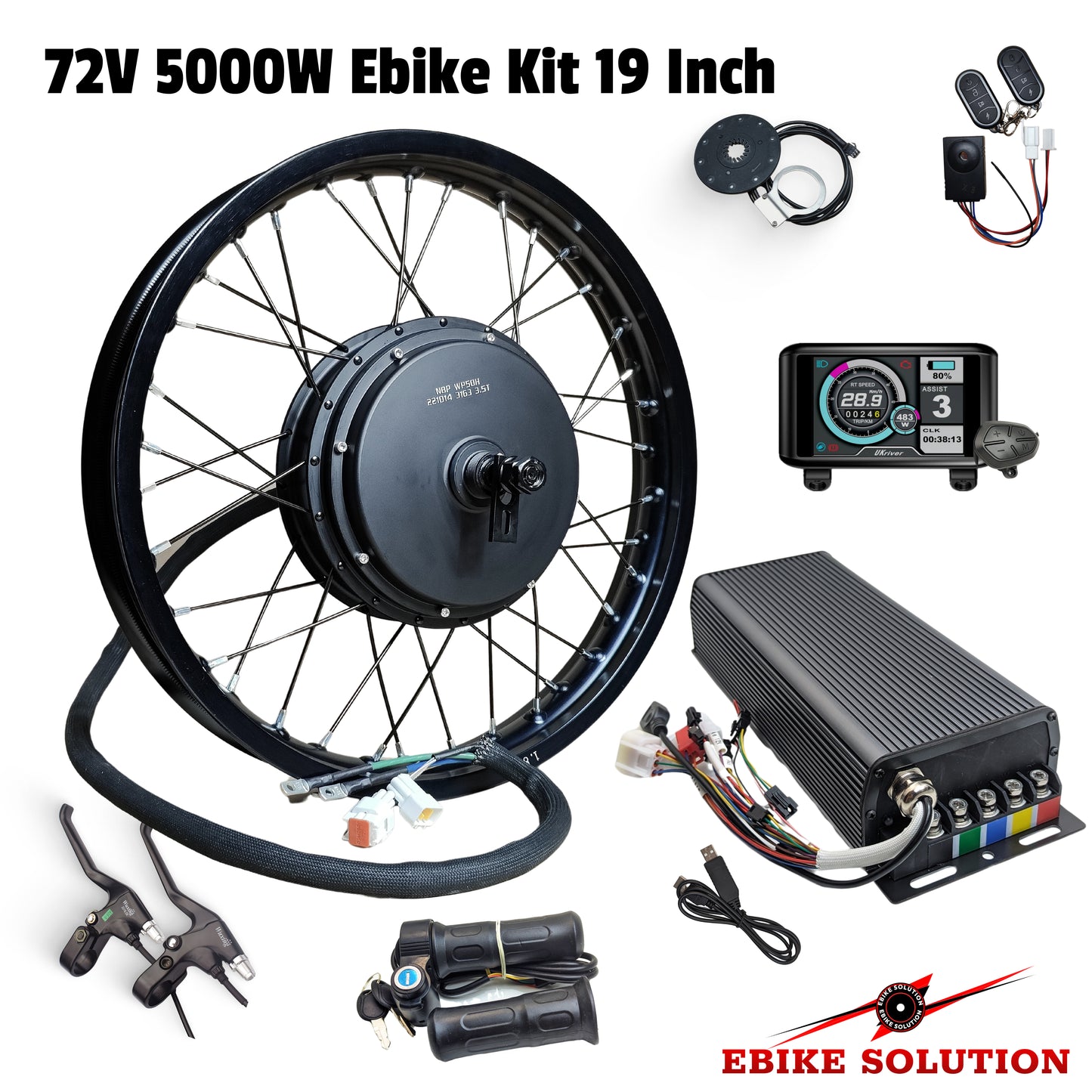 Ebike 72v 5000w Kit Sabvoton 150a UKC1 LCD Twist Throttle Stealth Bomber Enduro ebikesolution uk stock