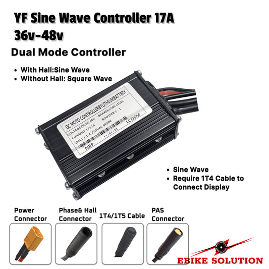 YF Ebike Brushless Motor Controller 36-48V 500W 6-FET 15A