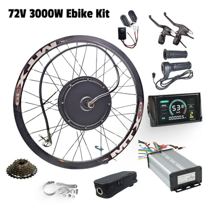 3000w Ebike Rear Hub Motor Wheel 60A Controller Display MTX UK DIY Stealth