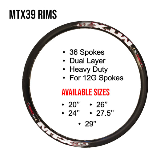 MTX39 Rim Sun Ringle 36 Holes 20''/24''/26"/27.5"/29" Heavy Duty Front Rear