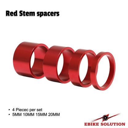 4 Pieces Headset Spacer Aluminum Alloy Handlebar Stem Spacer Fit 1 1/8 Inch Stem