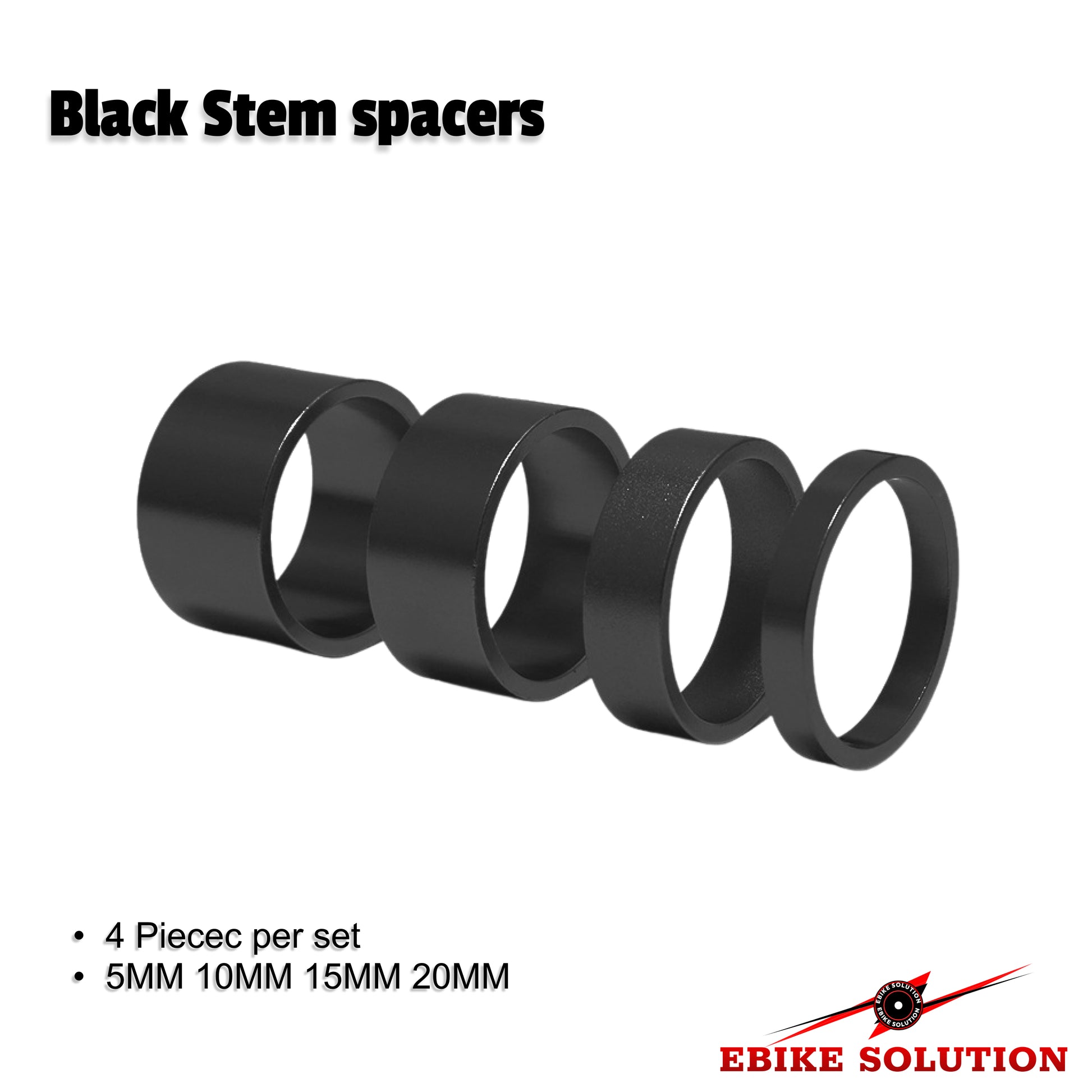 4 Pieces Headset Spacer Aluminum Alloy Handlebar Stem Spacer Fit 1 1/8 Inch Stem