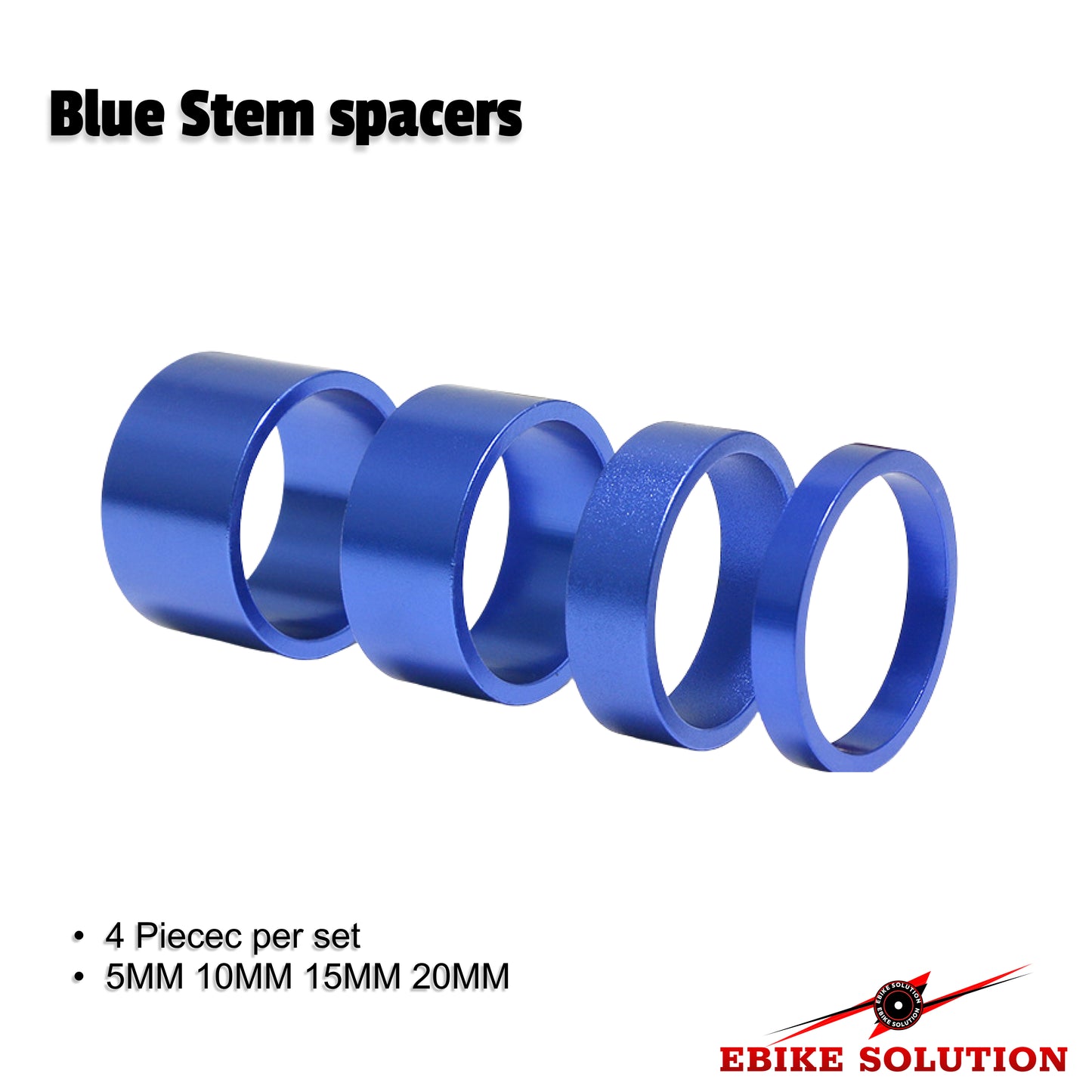 4 Pieces Headset Spacer Aluminum Alloy Handlebar Stem Spacer Fit 1 1/8 Inch Stem