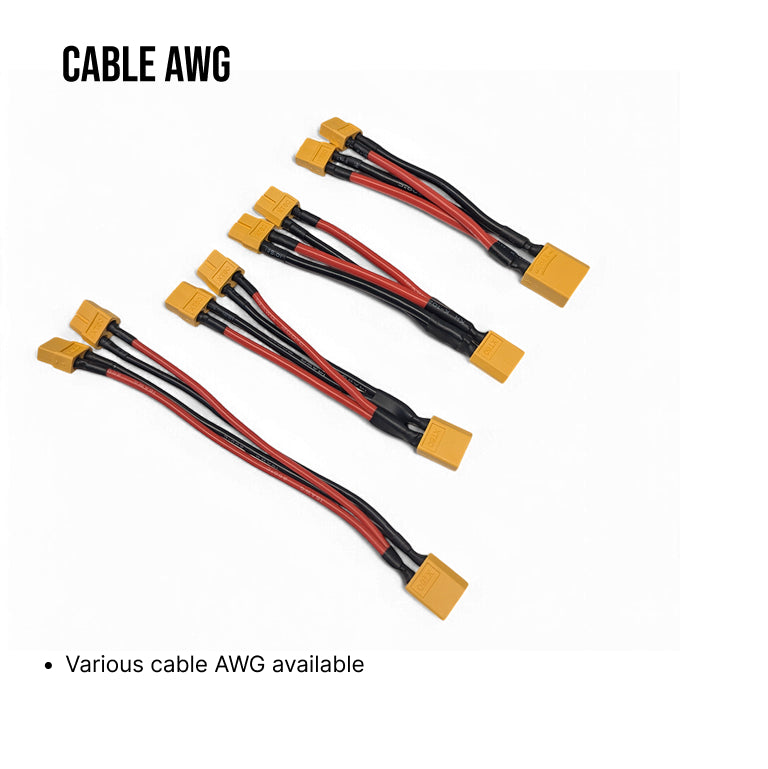 Set of cable AWG connectors on a white background