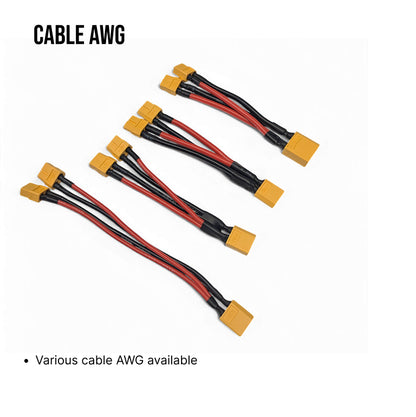 Set of cable AWG connectors on a white background