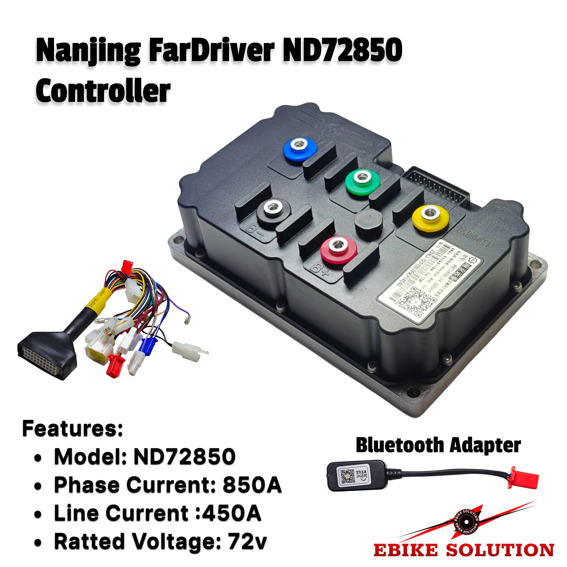 Contrôleur de moto Nanjing Fardriver ND72450 72V Hall DC 200A Phase Contrôleur de moto Nanjing Fardriver ND72450 72V Hall DC 200A Phase