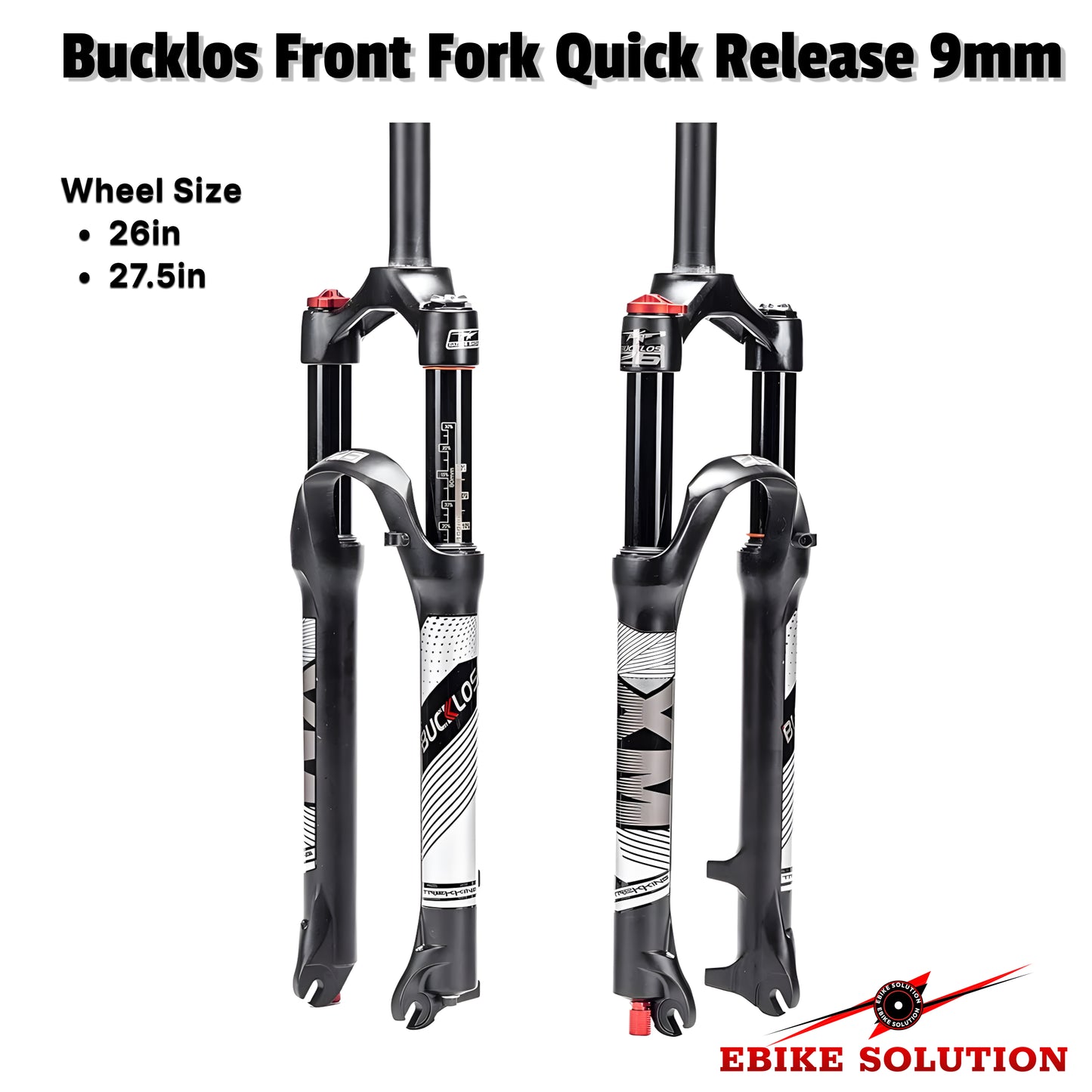 BUCKLOS 26/27.5/29 Travel 120mm MTB Air Suspension Fork, Rebound Adjust 1 1/8 Straight Tube Quick Release 9mm Manual/Remote Lockout XC AM Ultralight Mountain Bike Front Forks