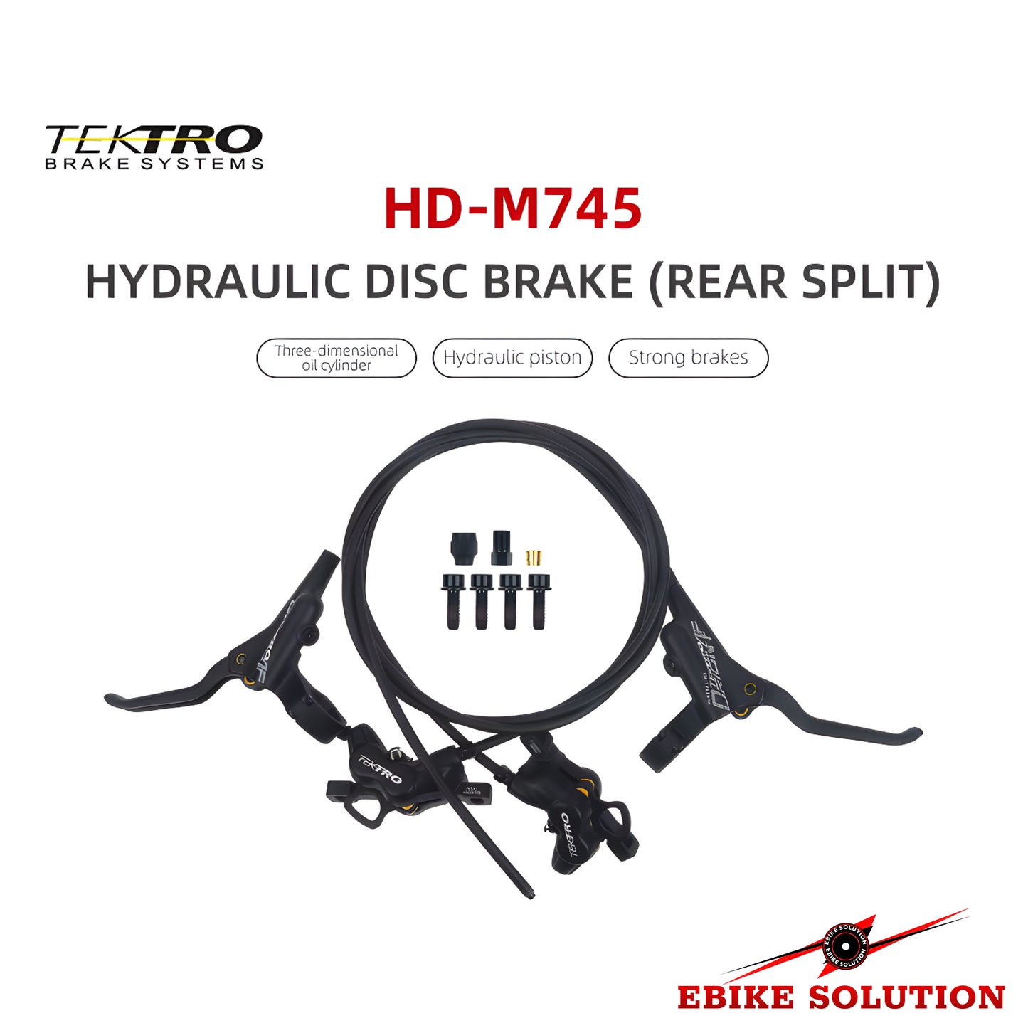 Tektro MTB Brake HD-M745 Mountain Bike 4 Piston Hydraulic Disc Brakes Front Rear