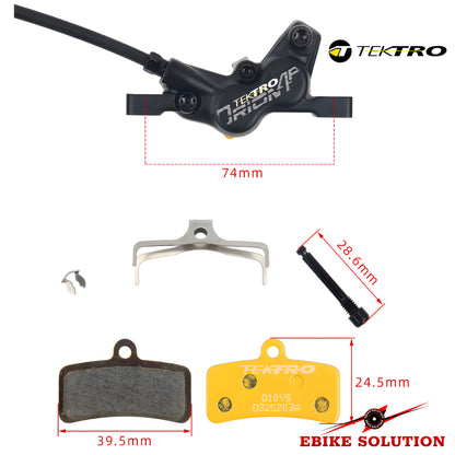 Tektro MTB Brake HD-M745 Mountain Bike 4 Piston Hydraulic Disc Brakes Front Rear