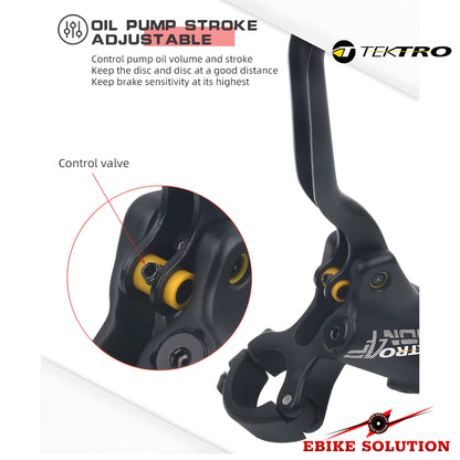 Tektro MTB Brake HD-M745 Mountain Bike 4 Piston Hydraulic Disc Brakes Front Rear