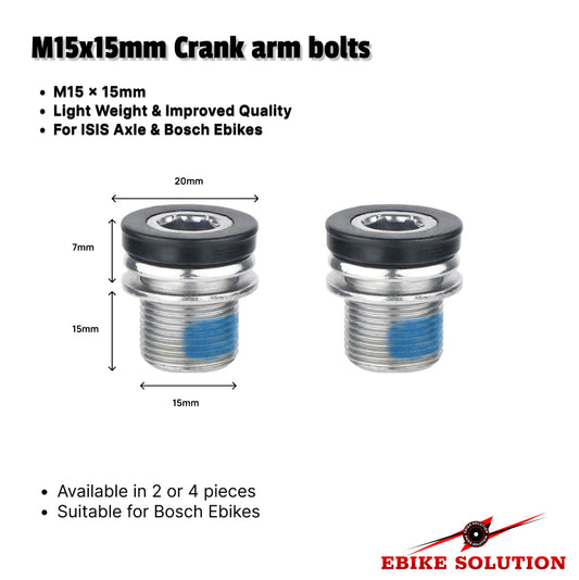 M15 15mm Bicycle Crank Arm Bolts ISIS Axle & Bosch Crank Screws