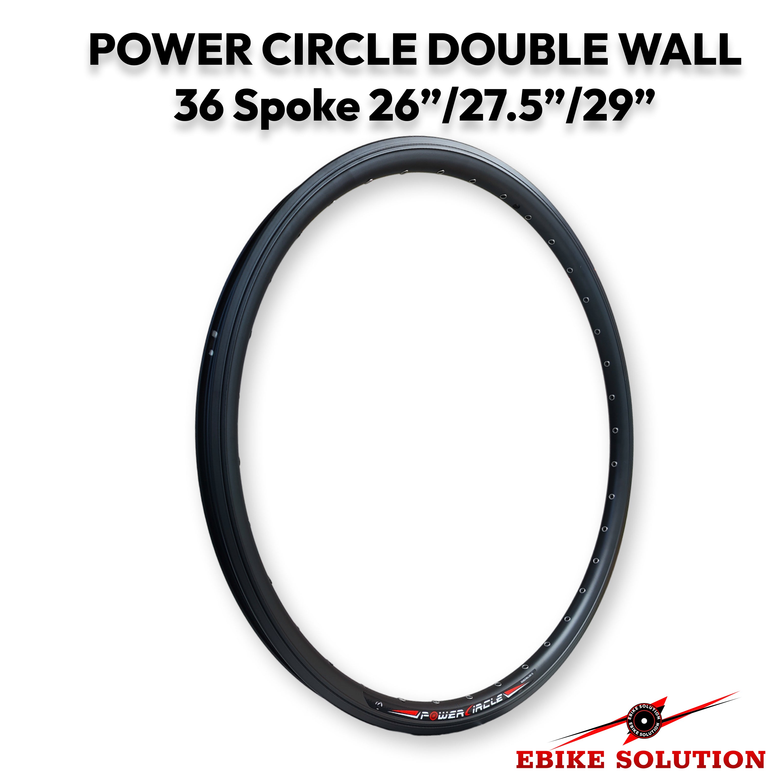 Power Circle Rim MTB Double Wall Electric Bike Ebike 26
