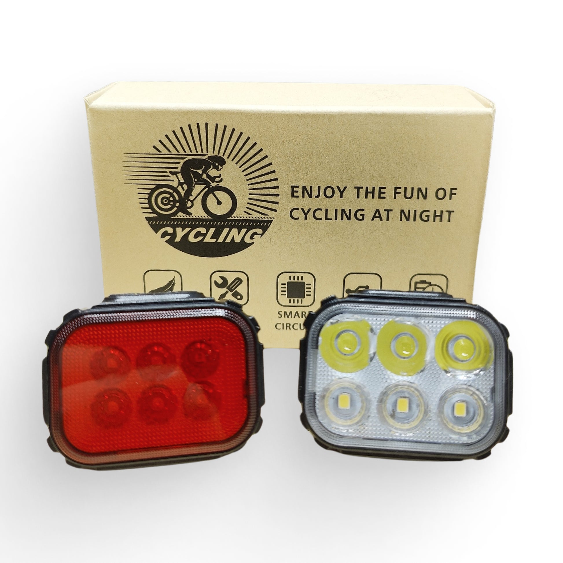 Ultra Bright Electric Bicycle Light Bike Headlight and Tail Light Night Riding E-Bike Light Set