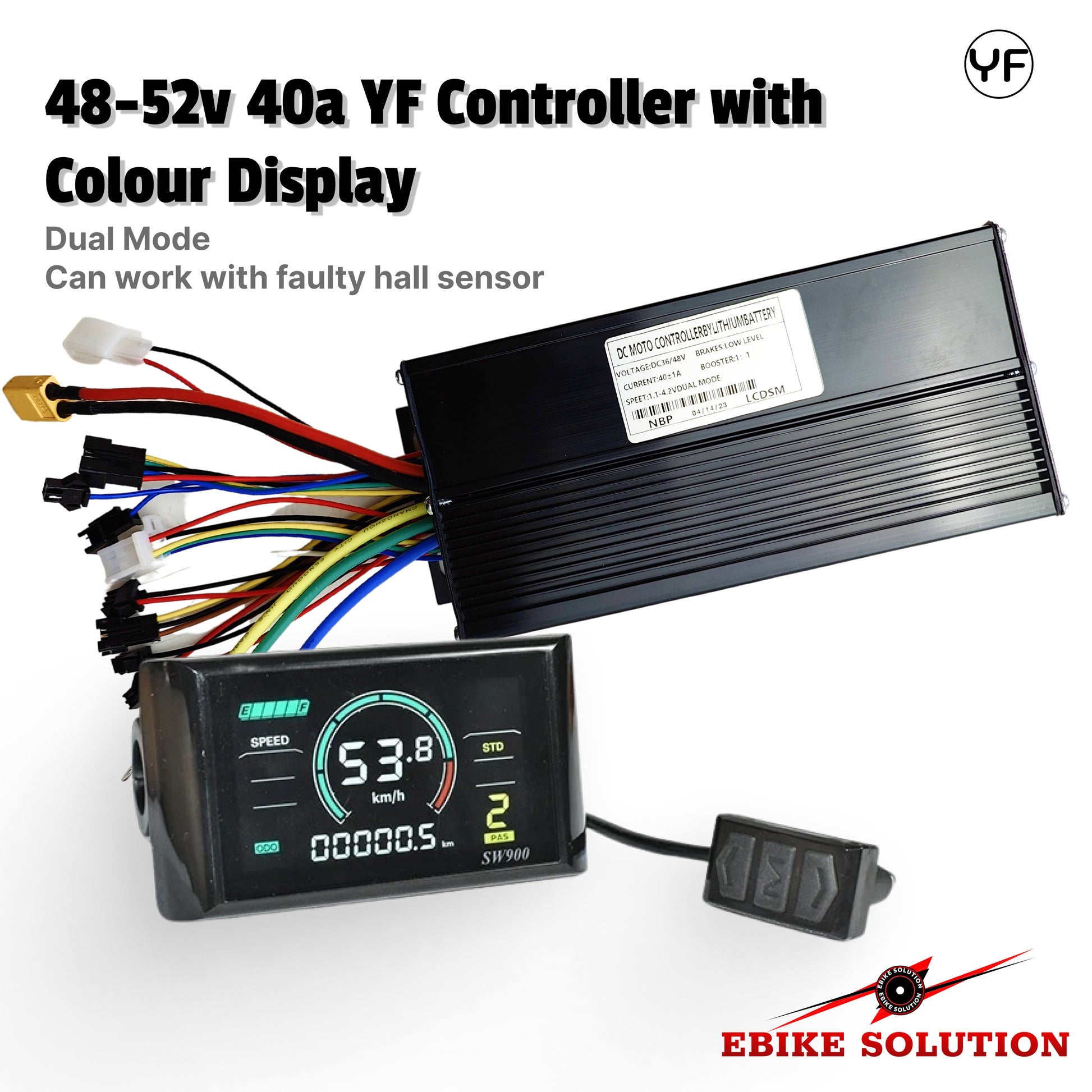 Bundle Colour SW900 LCD 48v/52v 40A Controller YF 1500-2000W Ebike Control Panel