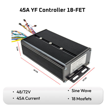 Ebike Brushless Motor Controller YF 48-72V 45A Sine Wave uk stock ebikesolution