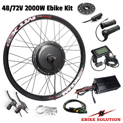 48-72V 45A 2000W Ebike Kit Rear Electric Bicycle Wheel MTX Enduro UK