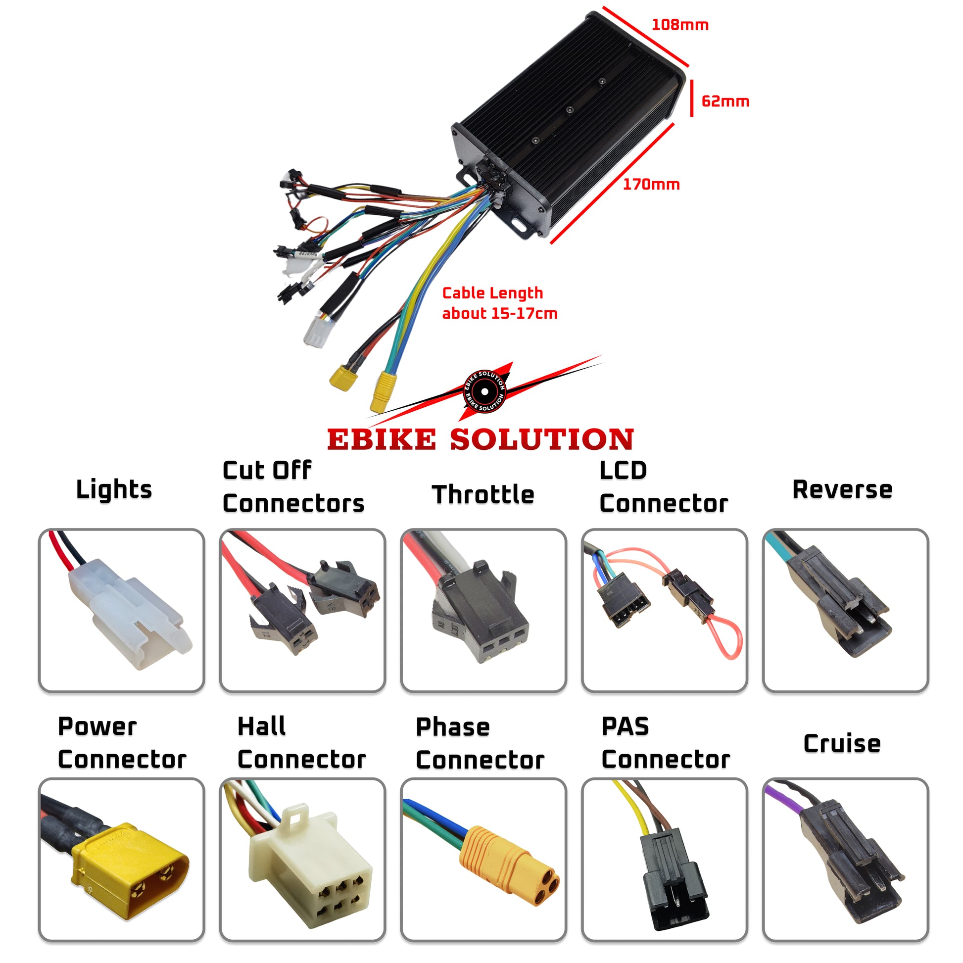 48v-72v 45a MQ Ebike Controller Bundle Color SW900 LCD 2500w-3000w Control Panel