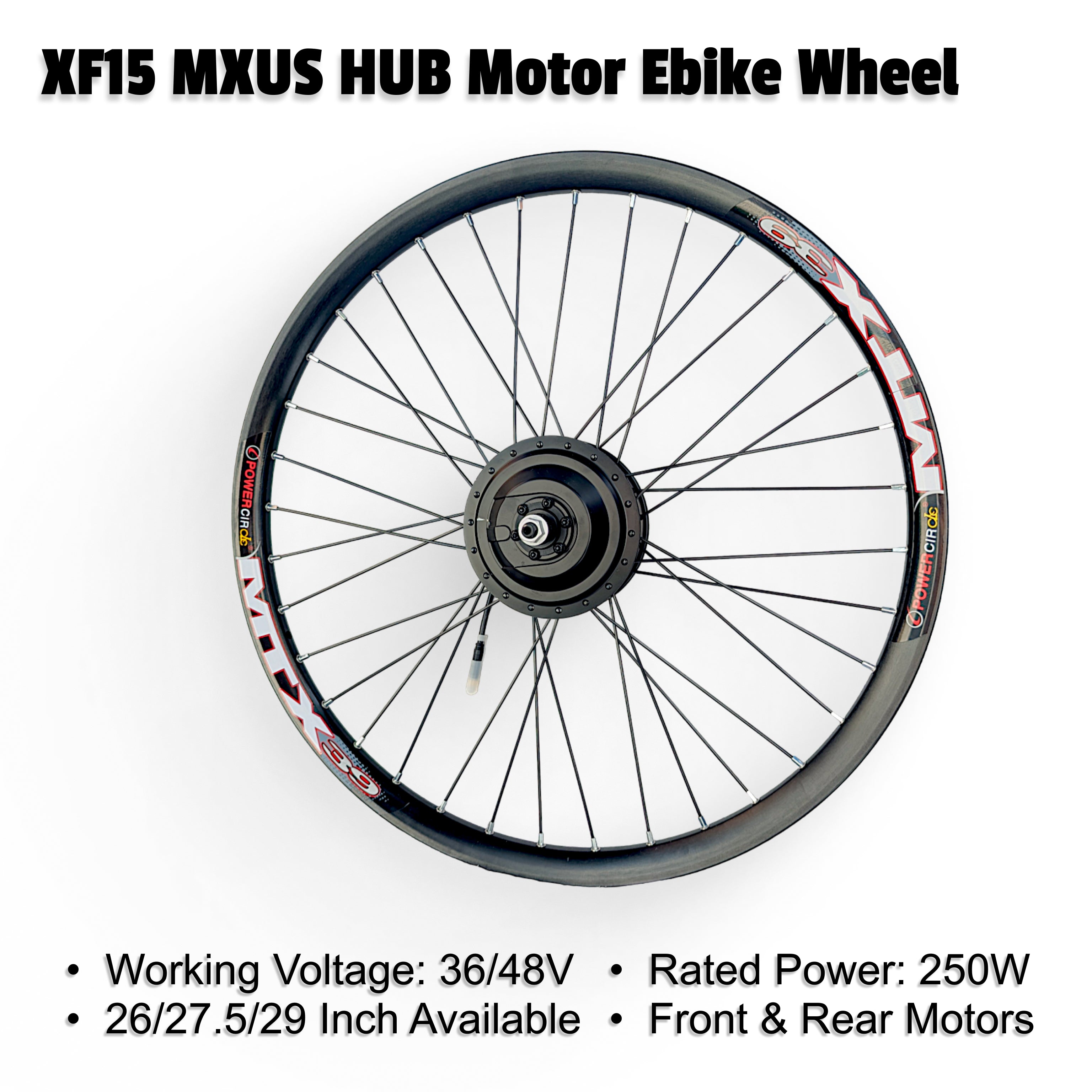 XF15 MXUS Ebike Hub Motor MTX39 Rim Front & Rear Freewheel / Cassette ...
