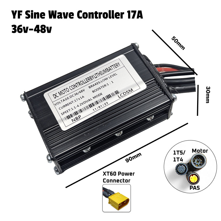 YF Ebike Brushless Motor Controller 36-48V 500W 6-FET 15A